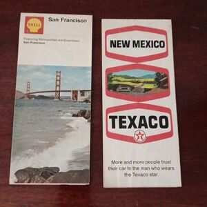 2 Vintage road travel maps